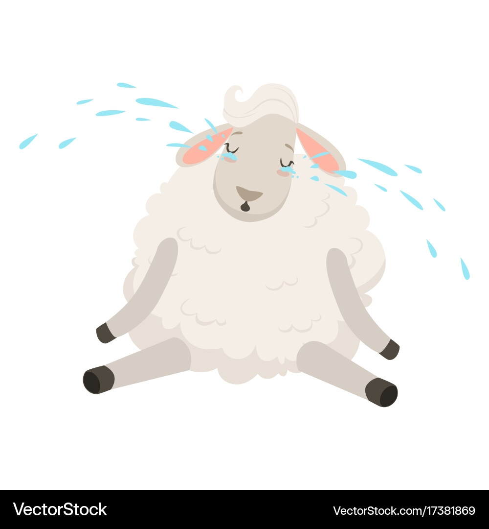 Sad White Sheep Character Royalty Free Vector VectorStock Sad White Sheep Character Royalty Free Vector VectorStock