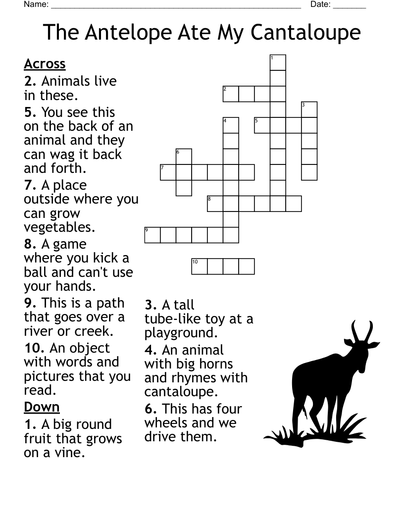 Safari Animals Crossword WordMint