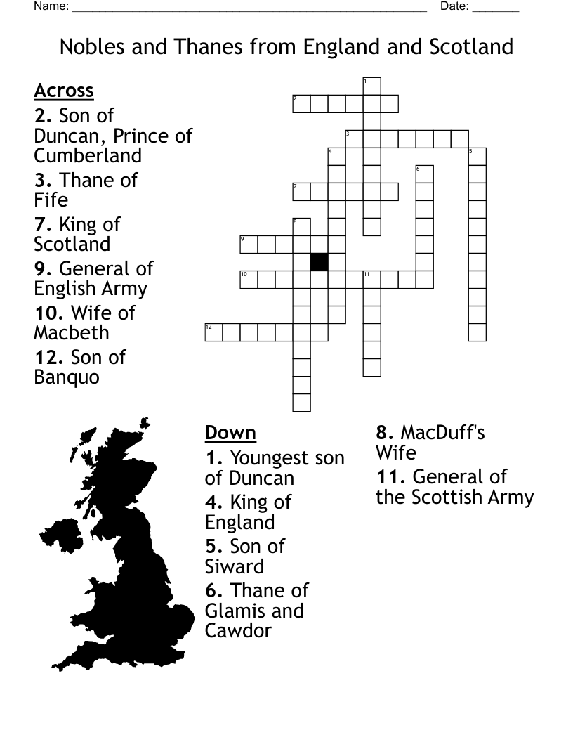 Scotland Crossword WordMint