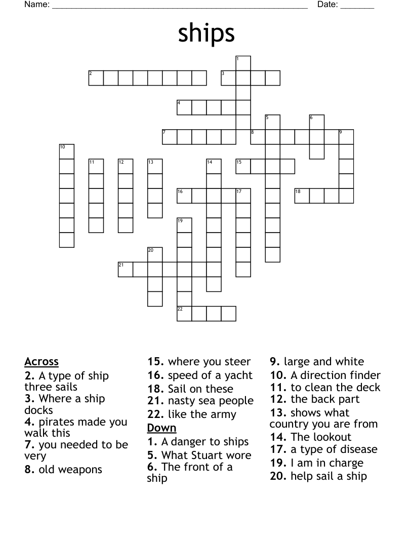Ships Poles Crossword Clue