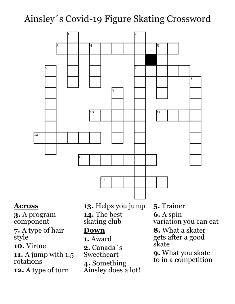 Skating Jump Crossword Clue 5 Letters Letters