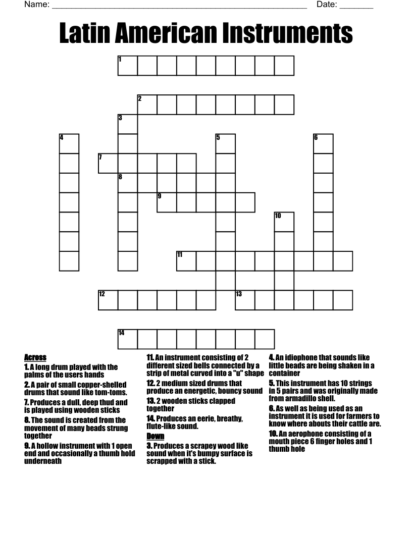 crossword clue stringed instrument