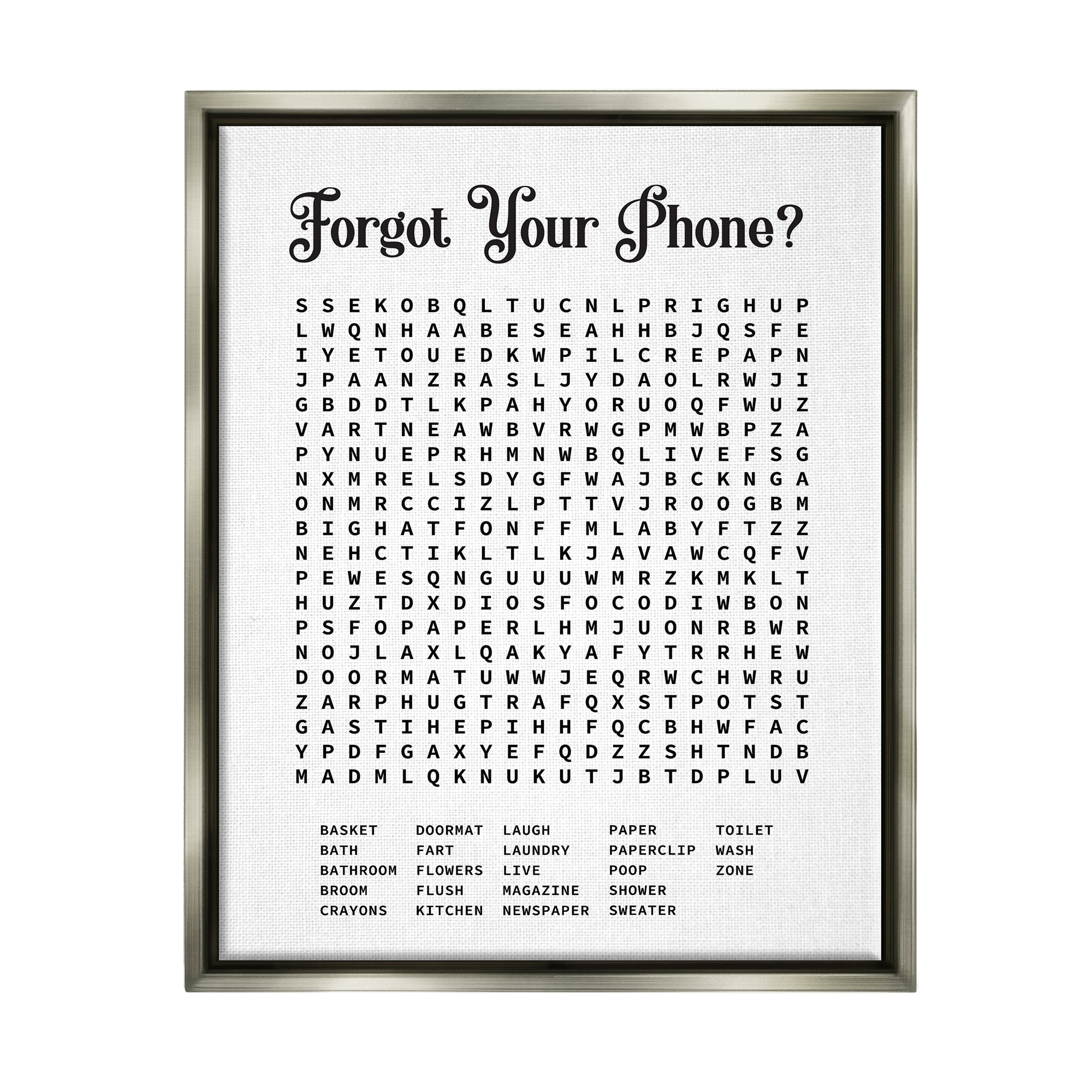 Stupell Phone Crossword Puzzle Bathroom Word Design Floater Frame Black Bed Bath Beyond 36096941 Stupell Phone Crossword Puzzle Bathroom Word Design Floater Frame Black Bed Bath Beyond 36096941