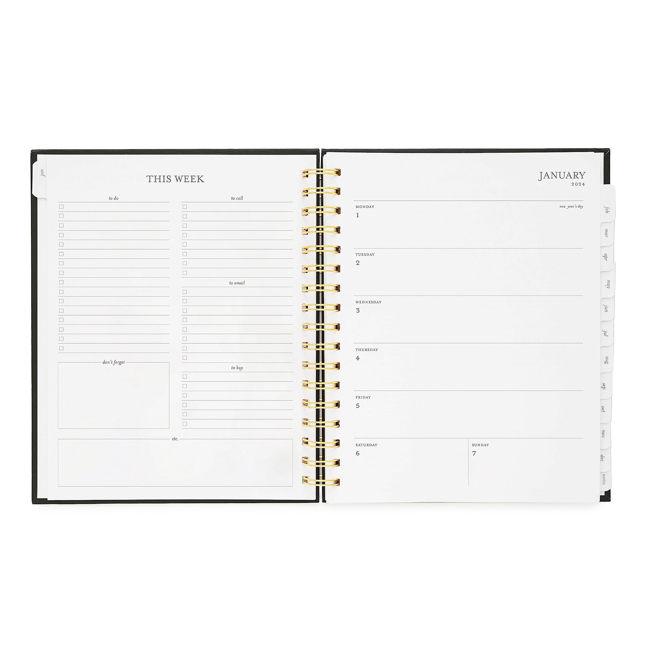 Sugar Paper Signature Spiral Planner 2024 Monthly Daily Weekly Layouts January December 2024 7 5 X 9 25 Rose Pinstripe Buy Online At Best Price In KSA Souq Is Now Amazon sa Office Products