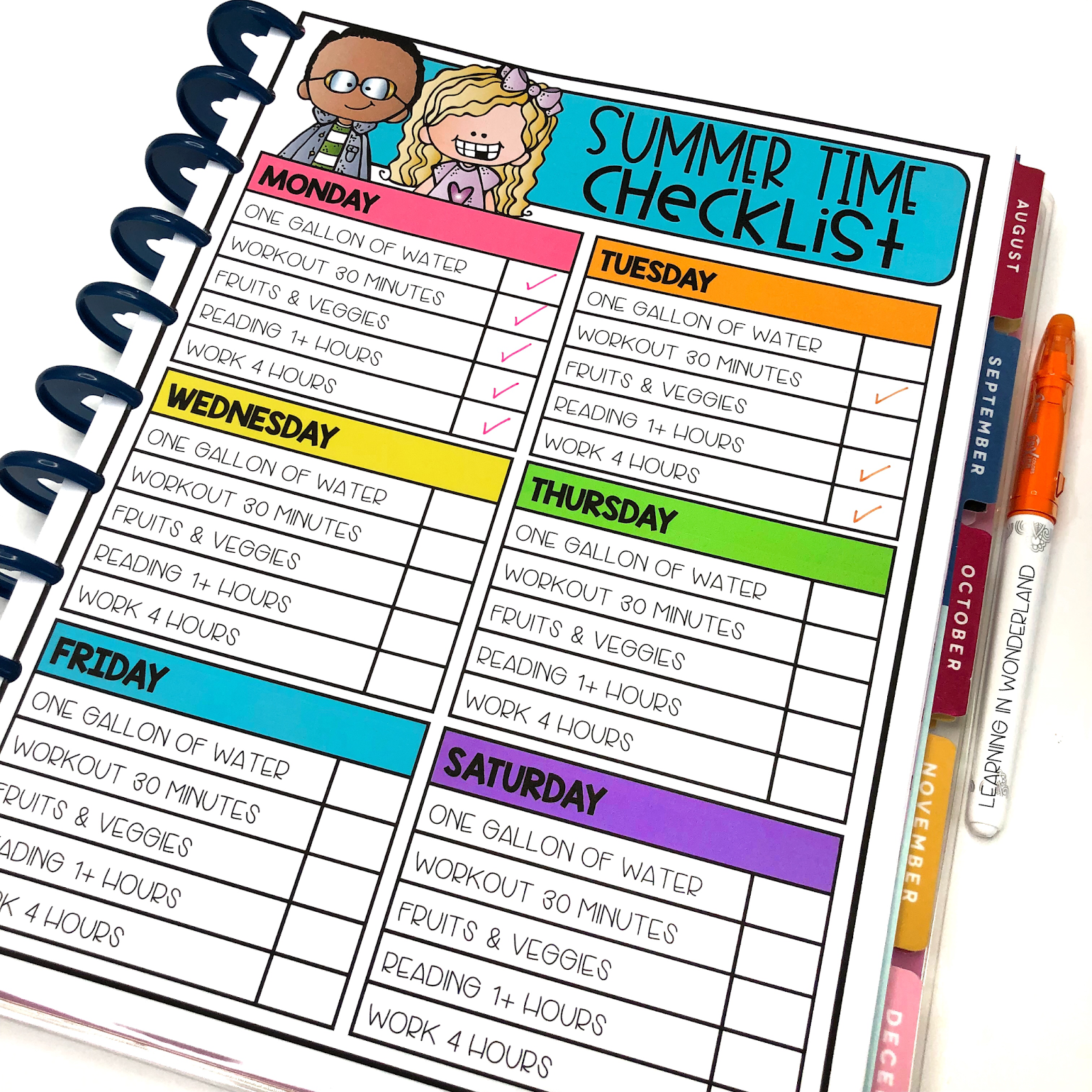 Summer Time Happy Planner Learning In Wonderland