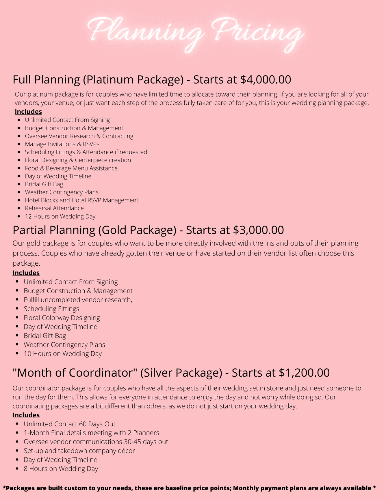 day of wedding planner