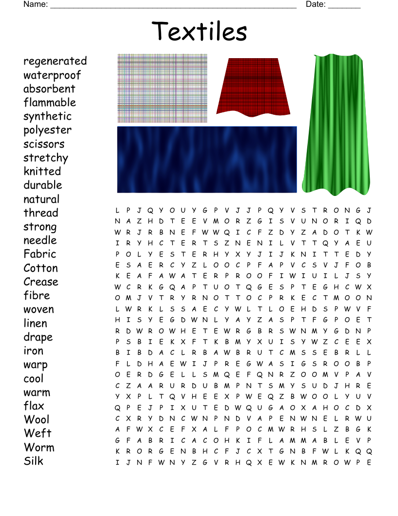 Textiles Crossword WordMint