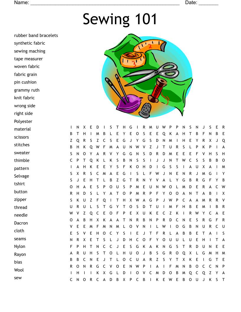 Textiles Crossword WordMint