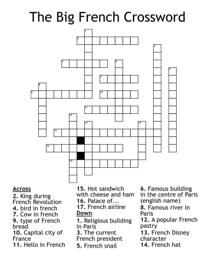 king in france crossword