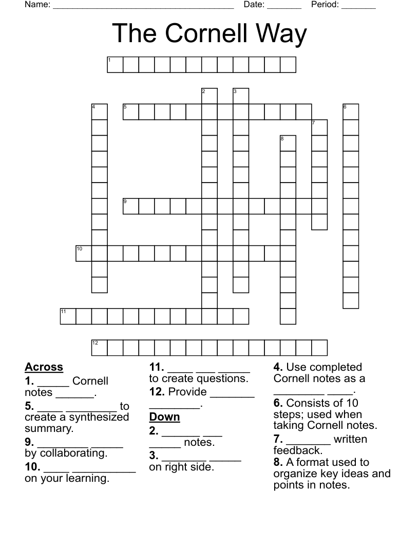 The Cornell Way Crossword WordMint