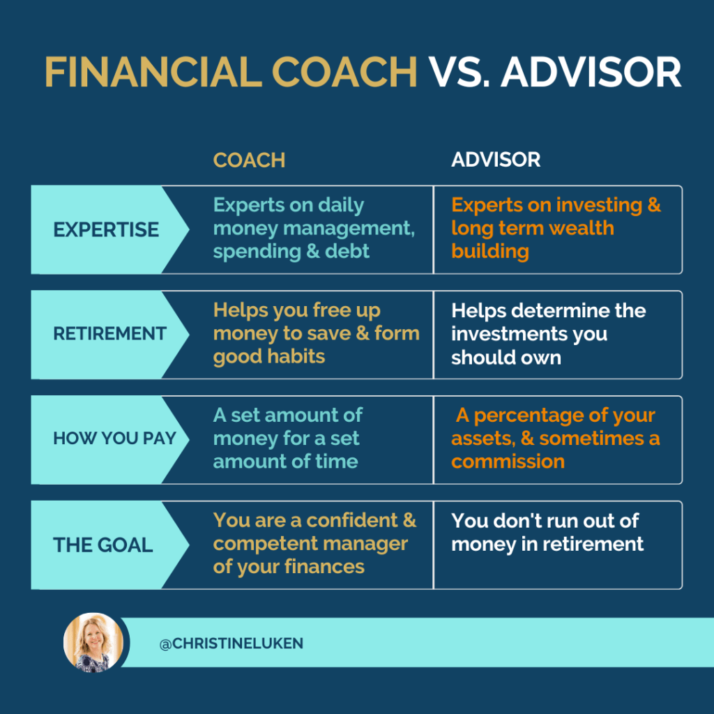 The Difference Between A Financial Coach And A Financial Planner Financial Coaching For High Income Earners Christine Luken Financial Dignity Coach The Difference Between A Financial Coach And A Financial Planner Financial Coaching For High Income Earners Christine Luken Financial Dignity Coach