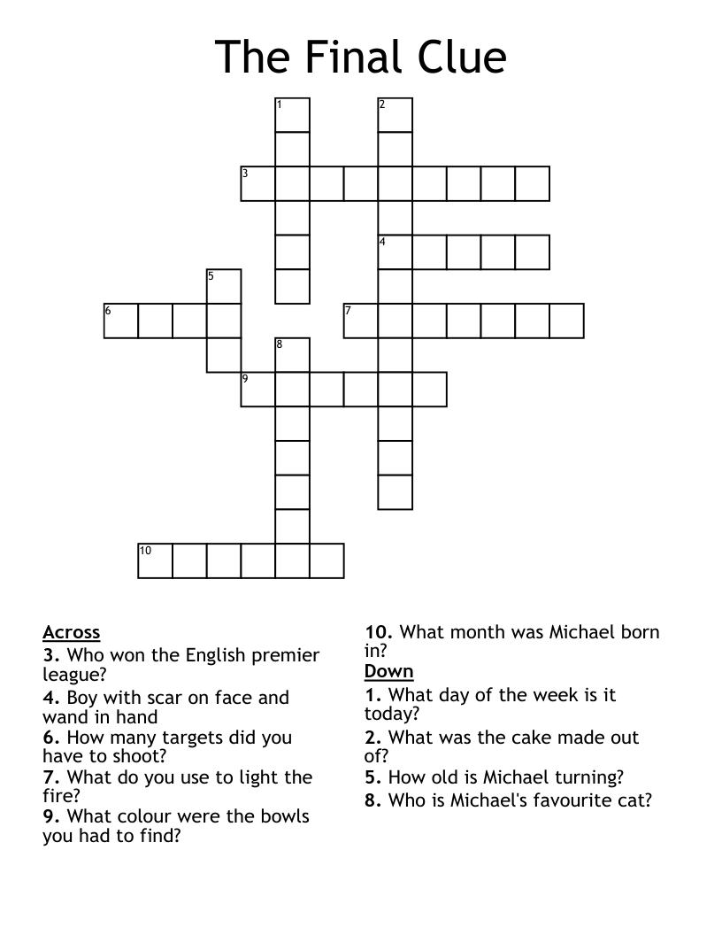 The Final Clue Crossword WordMint