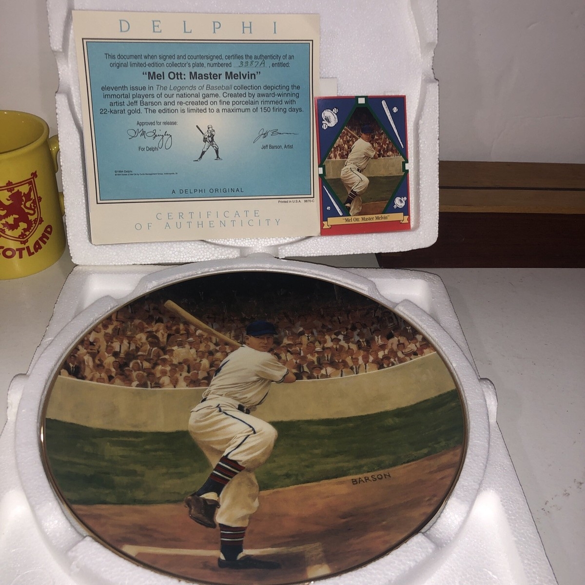 The Legends Of Baseball Mel Ott Master Melvin Collector Plate Bradford Exchange EBay