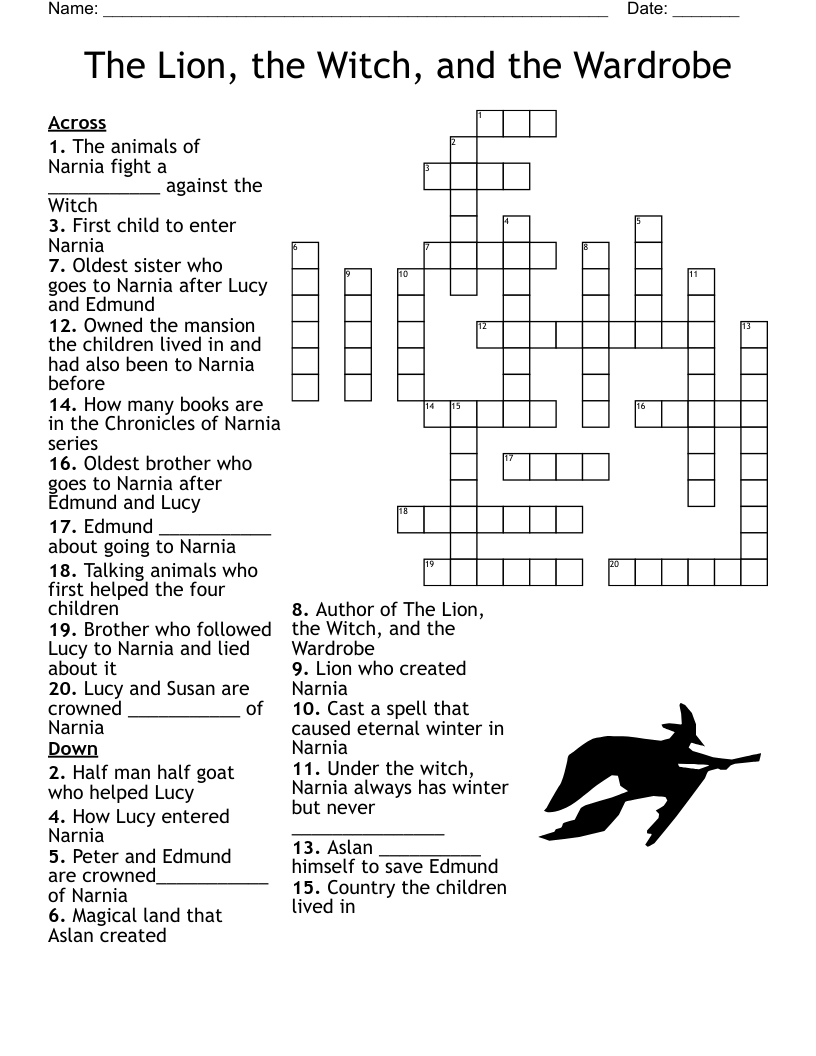 The Lion The Witch And The Wardrobe Crossword WordMint