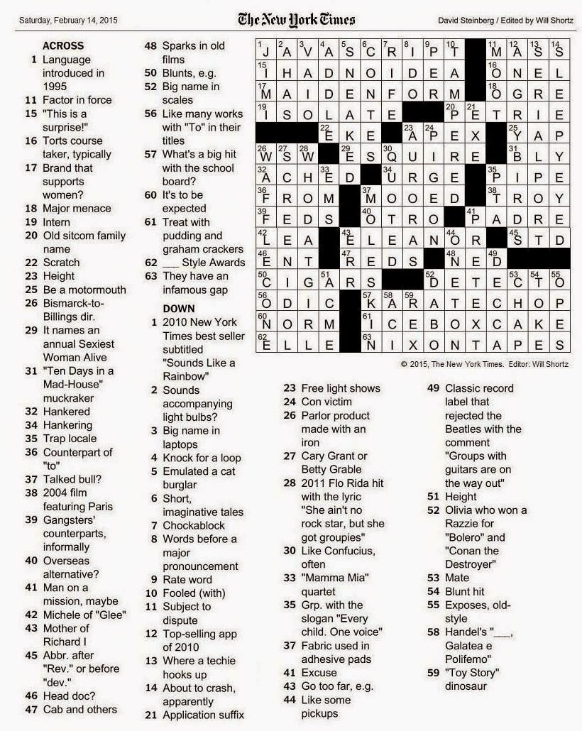 The New York Times Crossword In Gothic