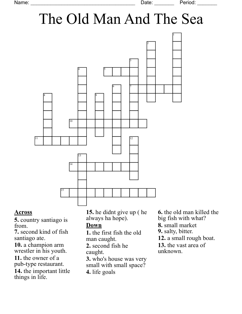 The Old Man And The Sea Crossword WordMint