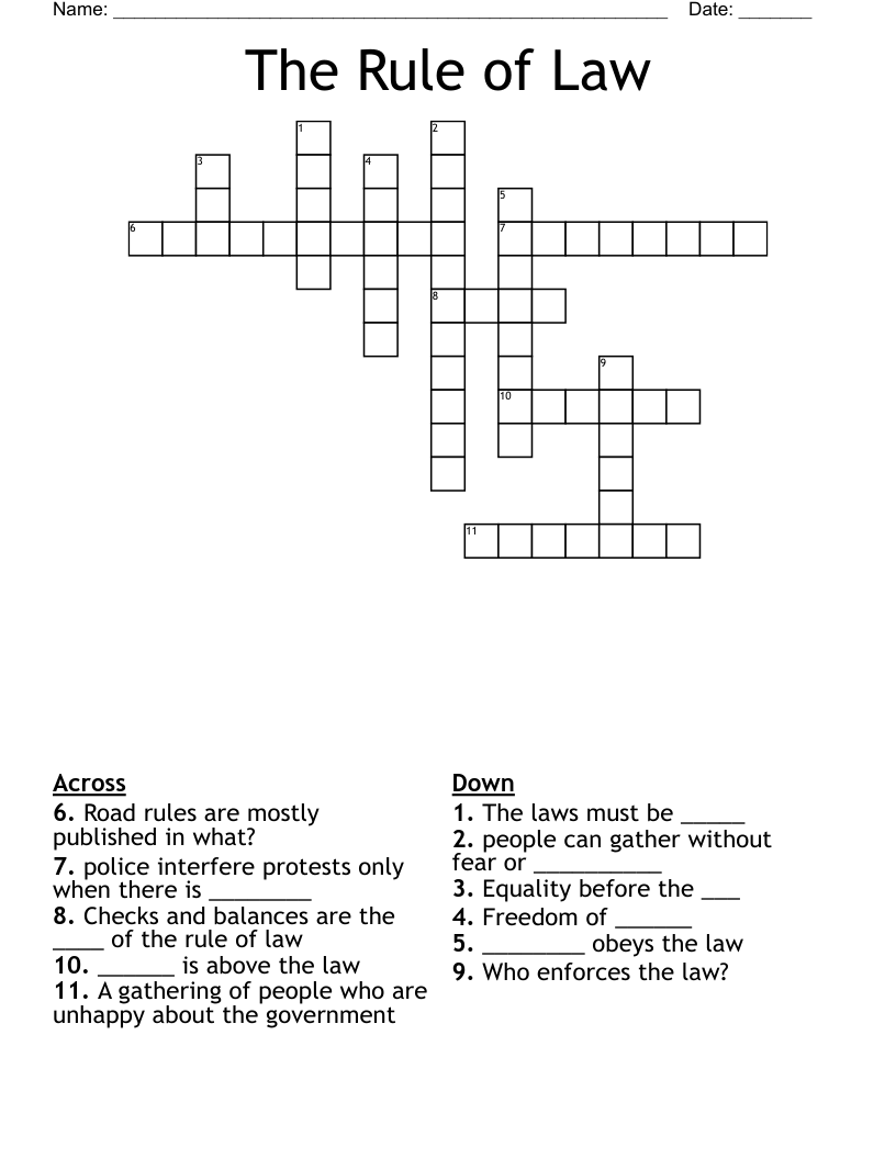 The Rule Of Law Crossword WordMint