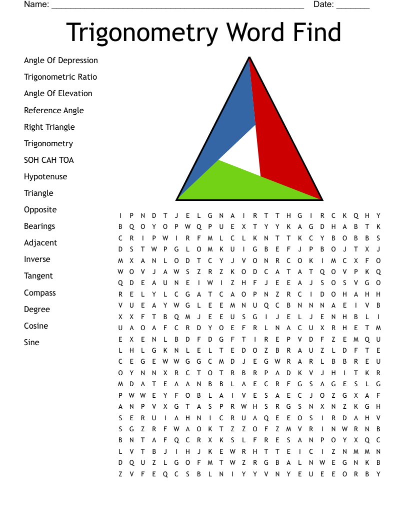 Trig Ratios Crossword WordMint