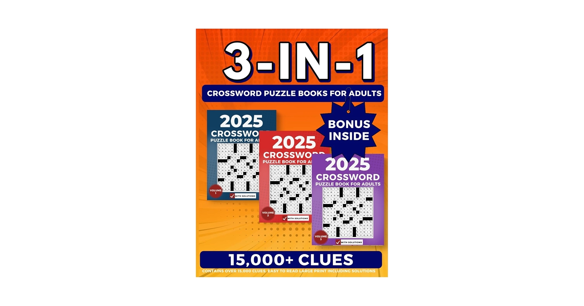 Ultimate 3 In 1 Crossword Puzzle Books For Adults Contains Over 15 000 Clues Easy To Read Large Print Including Solutions Fashoni Nancy 9798332355639 Amazon Books Ultimate 3 In 1 Crossword Puzzle Books For Adults Contains Over 15 000 Clues Easy To Read Large Print Including Solutions Fashoni Nancy 9798332355639 Amazon Books