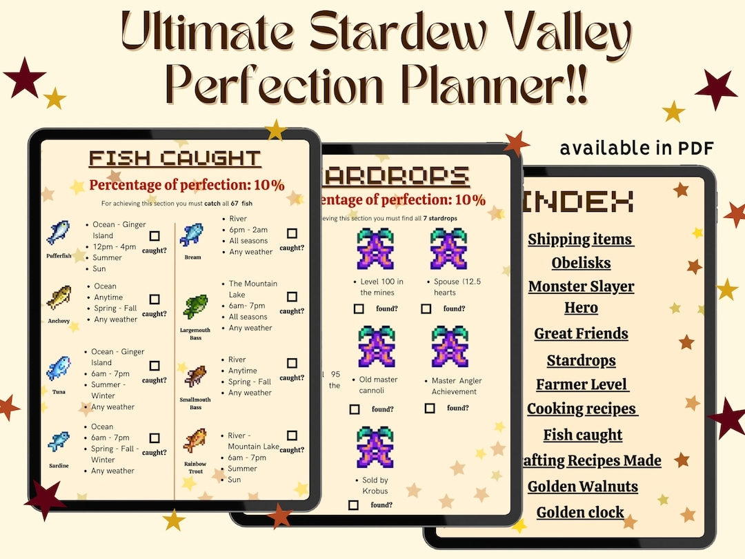 Ultimate Stardew Valley Perfection Planner Etsy