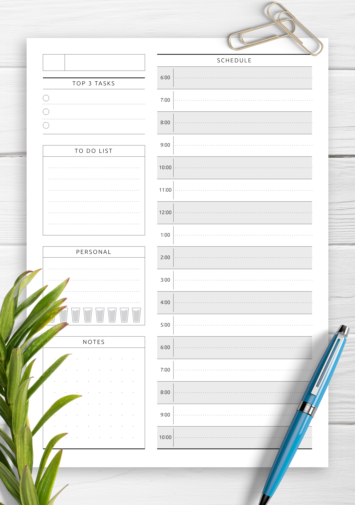 Undated Daily Planner Template Flexible Planning Made Easy