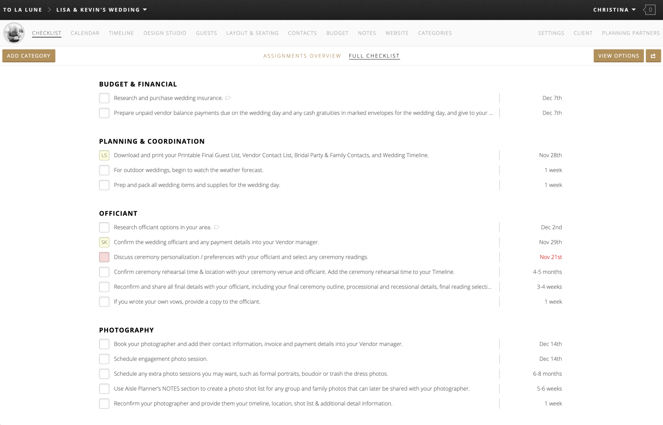 Using Aisle Planner As A Software Solution To Guide Client Conversations Expectations