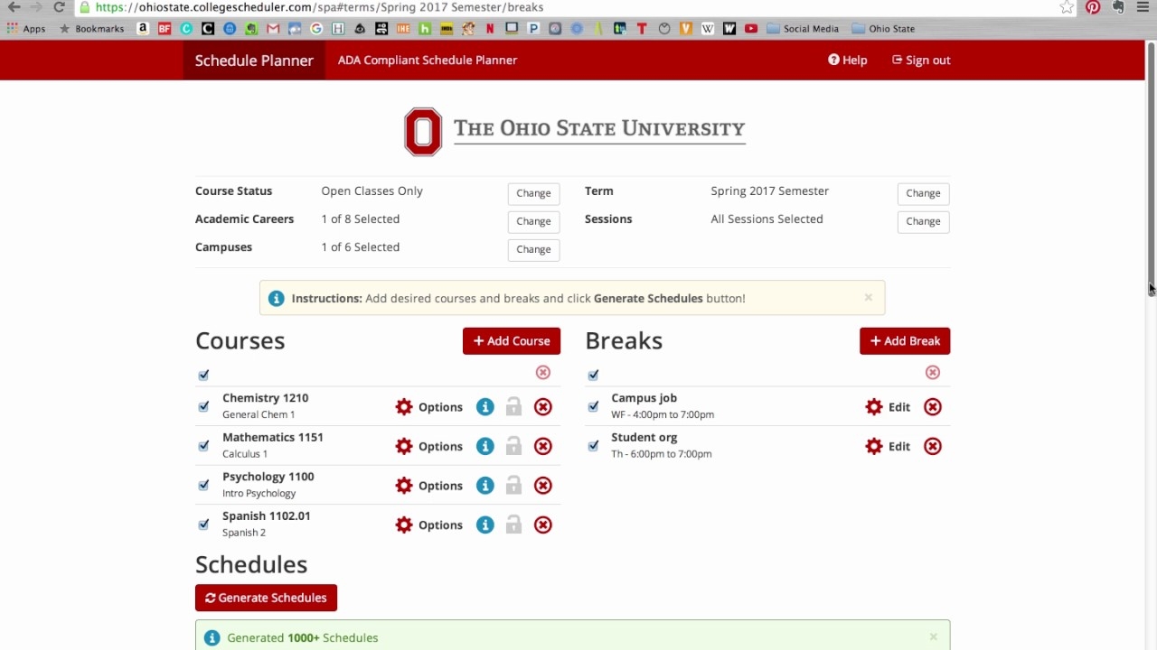 Using Schedule Planner YouTube
