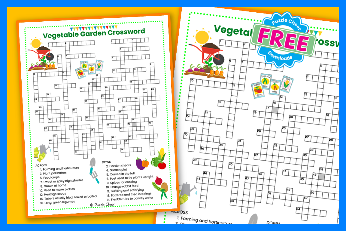 Vegetable Garden Crossword Puzzle Puzzle Cheer