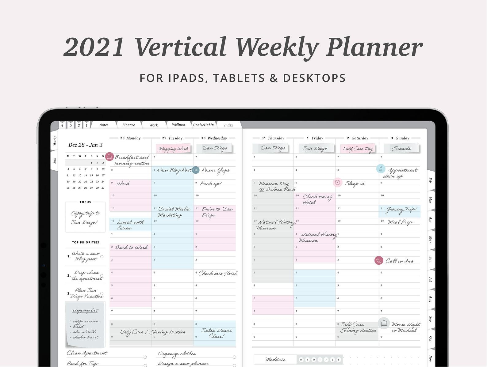 Vertical Weekly Planner Millennial Boss