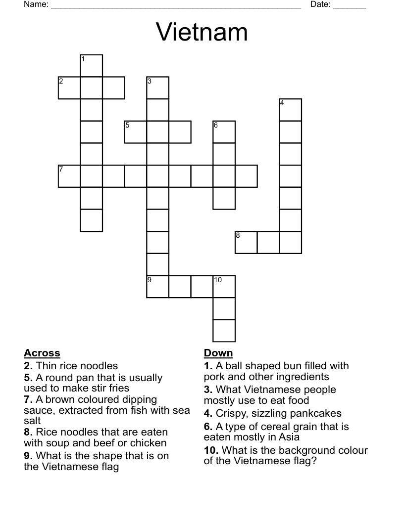 Vietnam Crossword WordMint