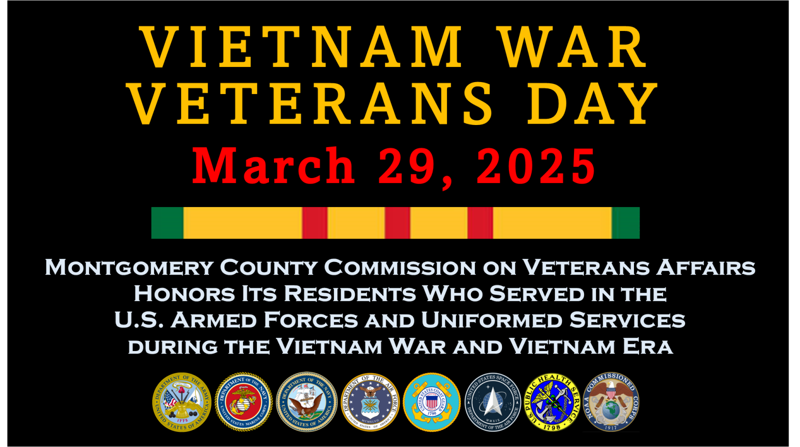Vietnam War Veterans Day Montgomery County Commission On Veterans Affairs Montgomery County Maryland Department Of Health And Human Services