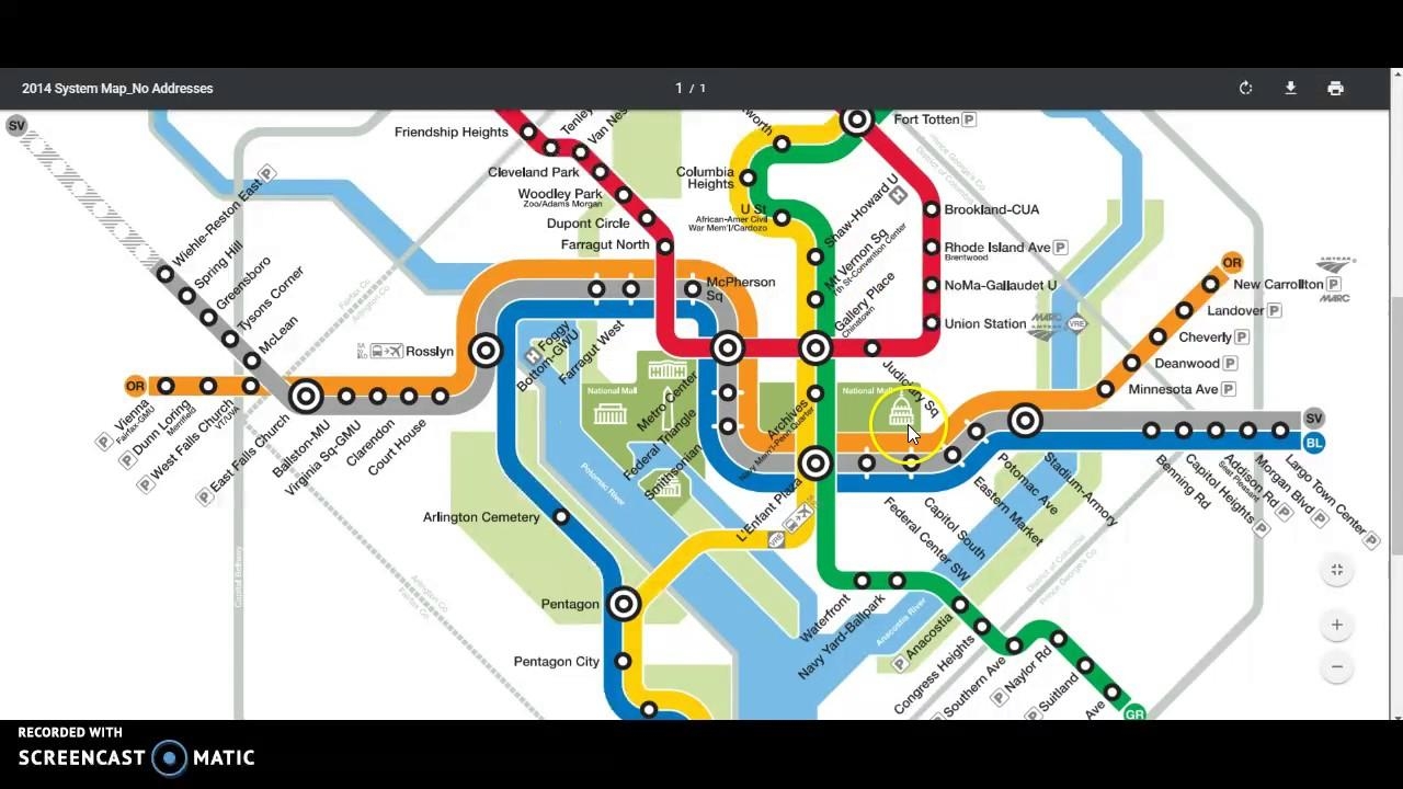 Washington Dc Trip Planner Map Dc Metro Trip Map District Of Columbia USA 