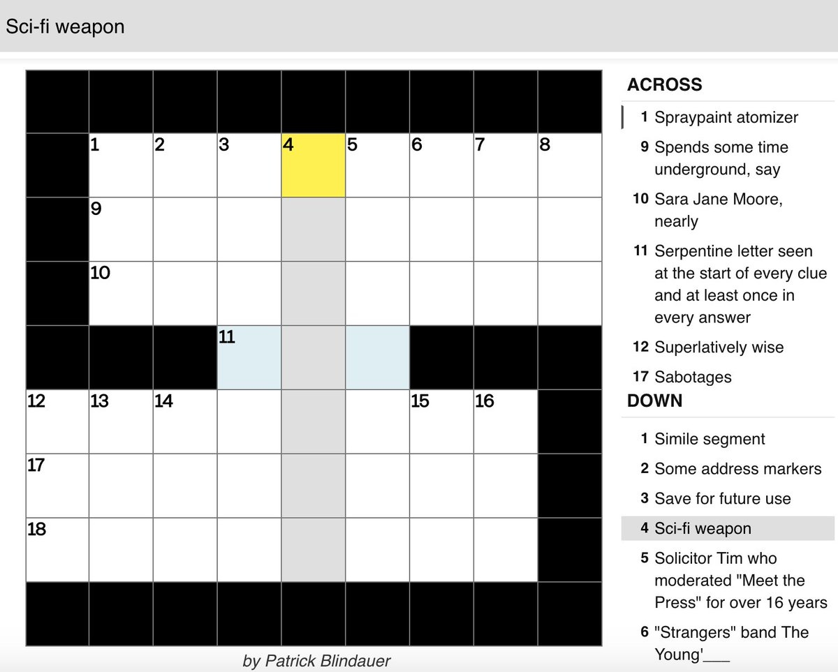 What s A Seven letter Word For A Sci fi Weapon New Week New Vox Crossword Solve The Latest Here Https t co 7jpZD1BPPK