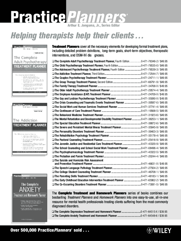 Wiley Treatment Planner Pdf Free Fill Out Sign Online DocHub