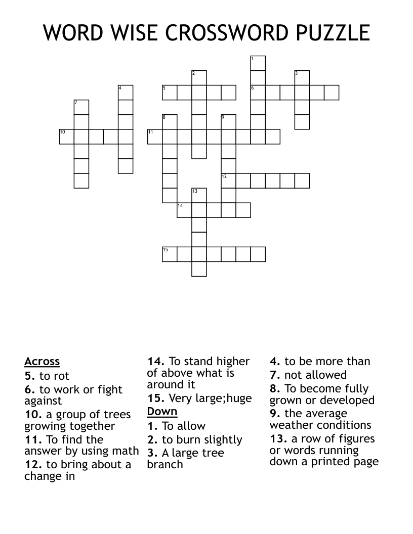 WORD WISE CROSSWORD PUZZLE WordMint