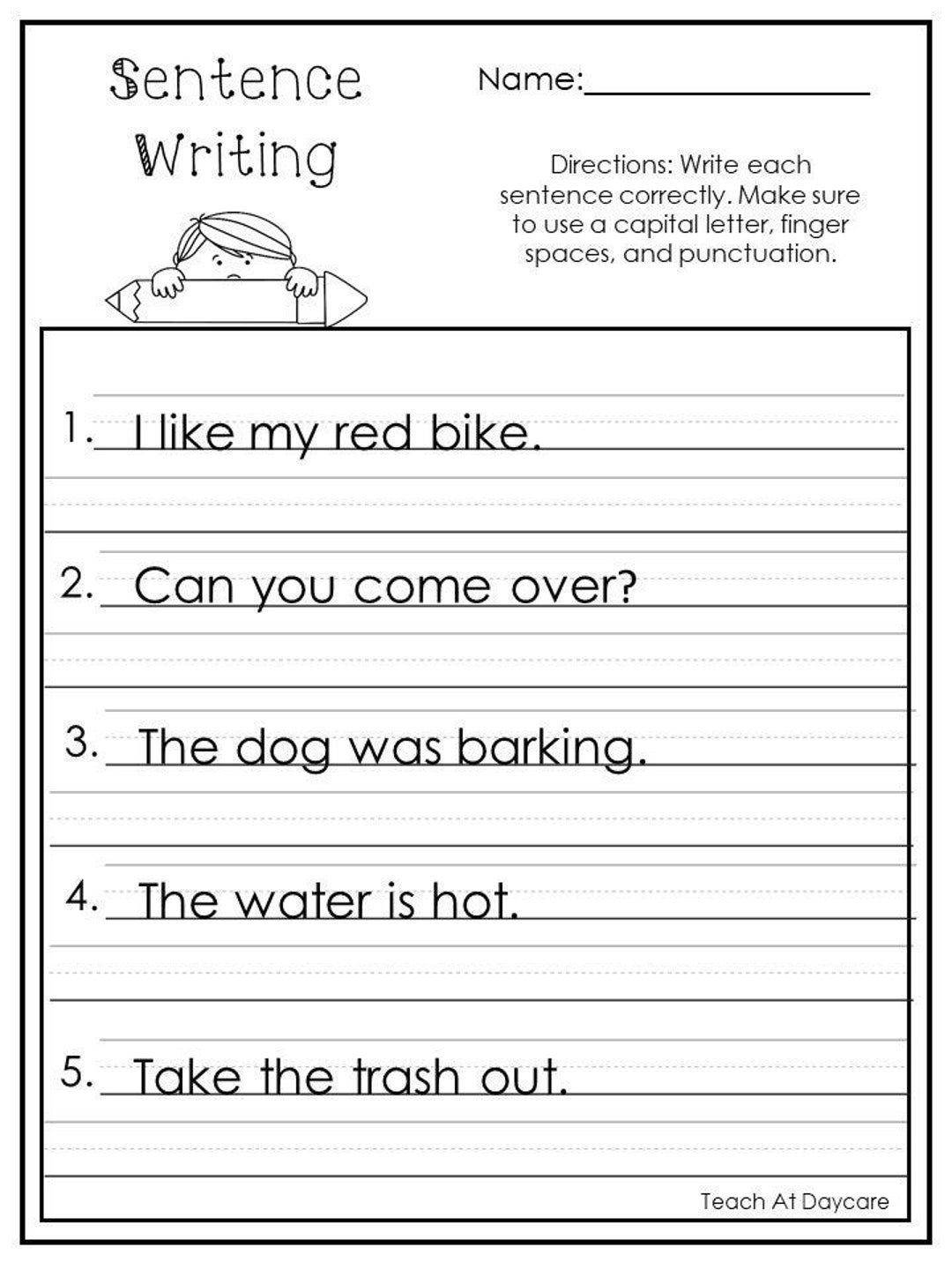 writing for 3rd graders worksheets