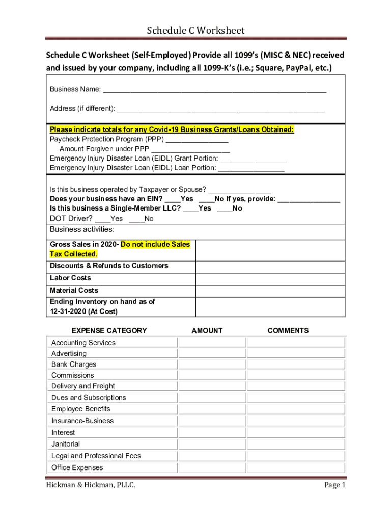 1099 Schedule C Fill Out Sign Online DocHub