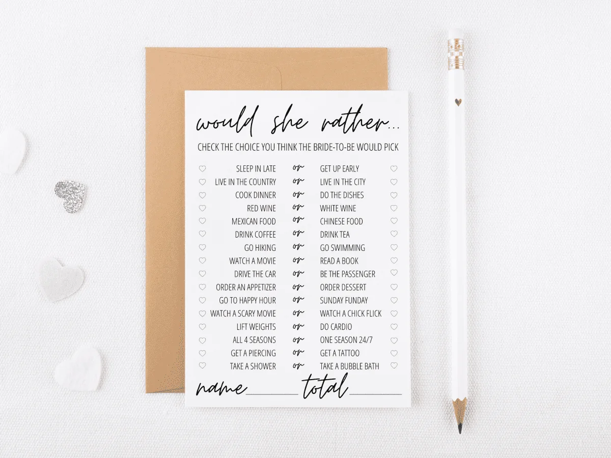 12 Free Printable Bridal Shower Games Modern MOH