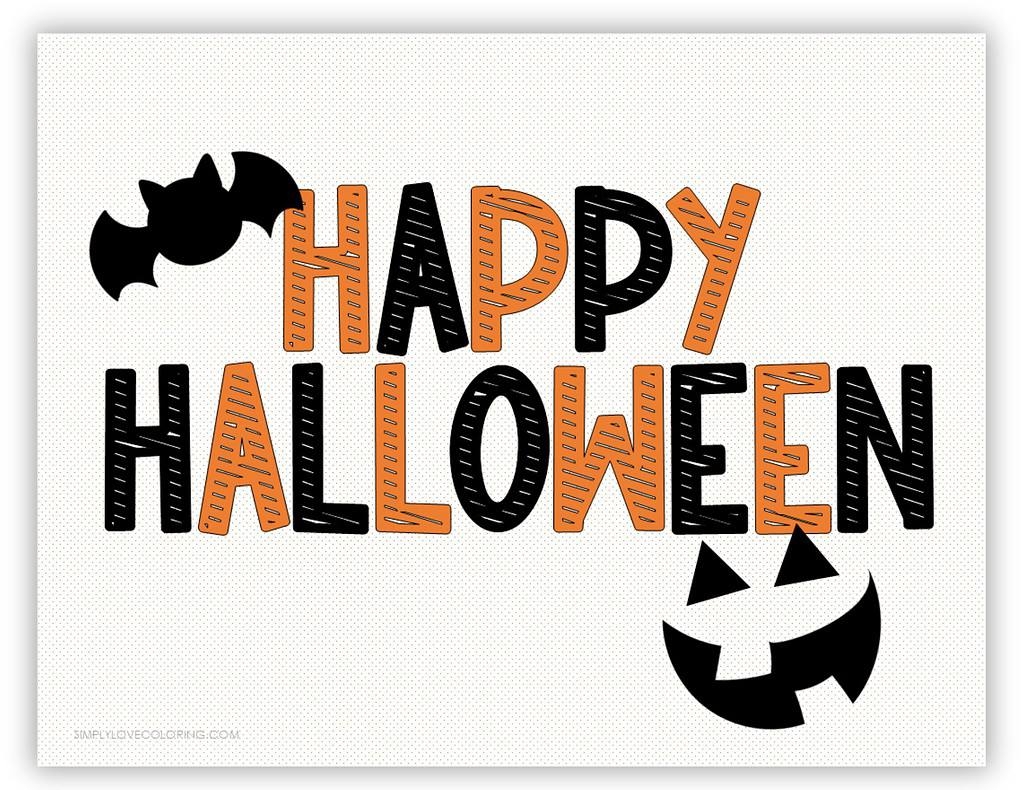 12 Happy Halloween Sign Printables Free PDF Downloads Simply Love Coloring