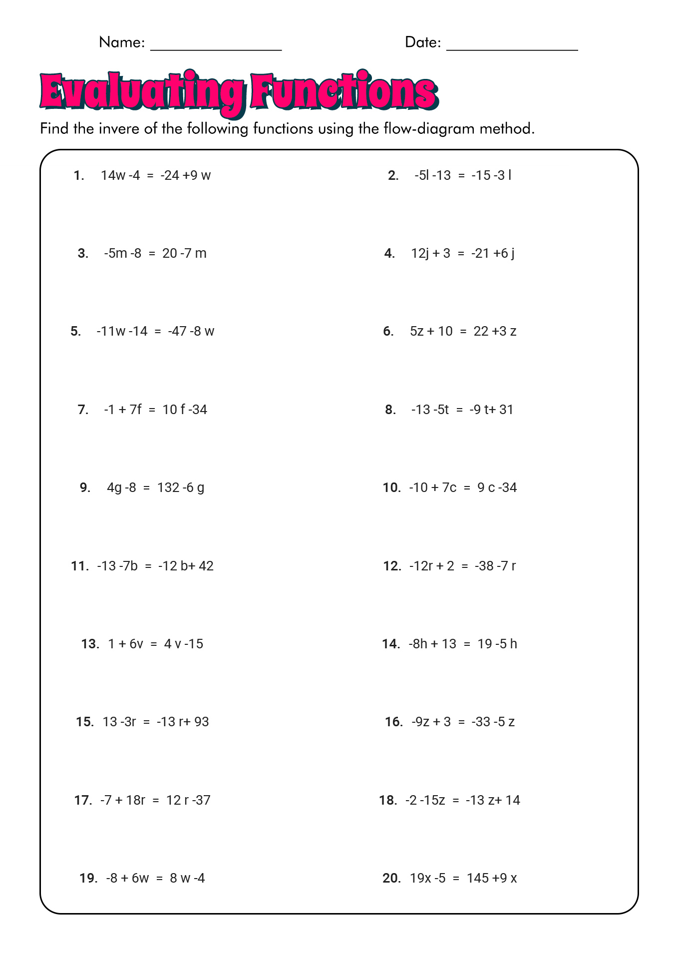 12 Inverse Functions Worksheet And Answers Free PDF At Worksheeto