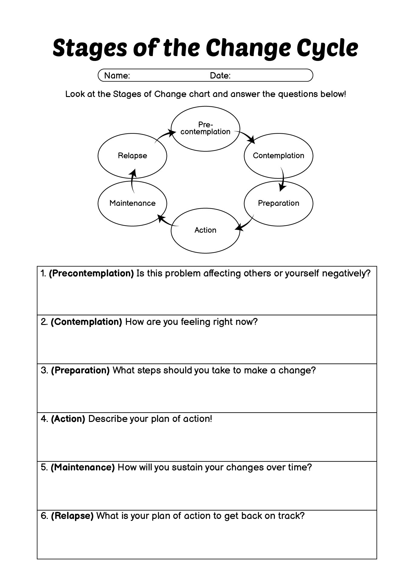 14 Stages Of Change Worksheet Addiction Free PDF At Worksheeto