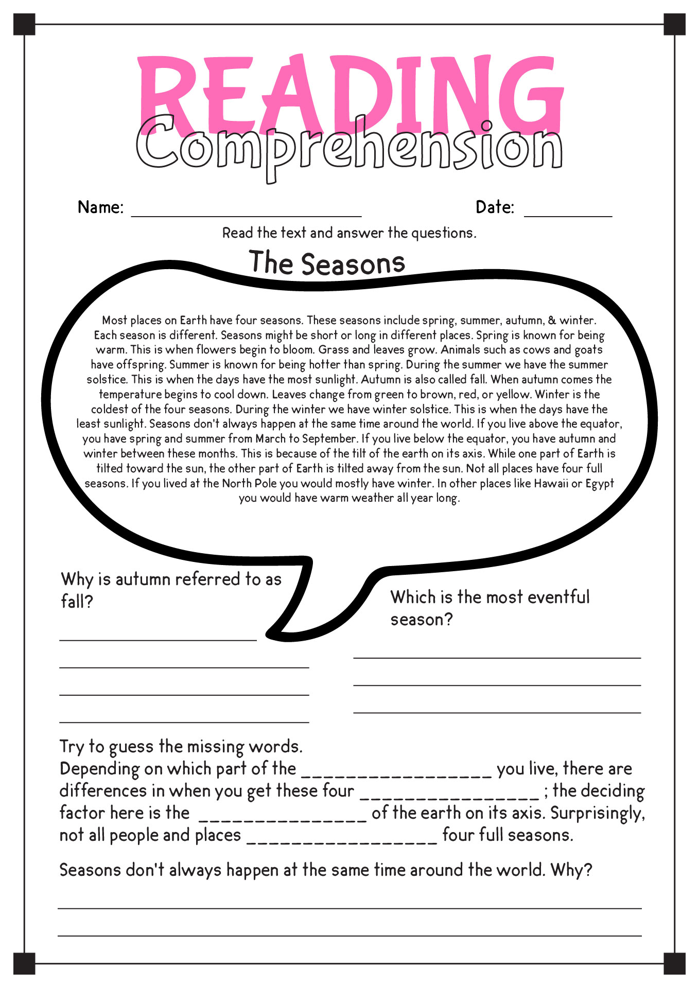 16 Comprehension Reading English Worksheets Free PDF At Worksheeto 16 Comprehension Reading English Worksheets Free PDF At Worksheeto