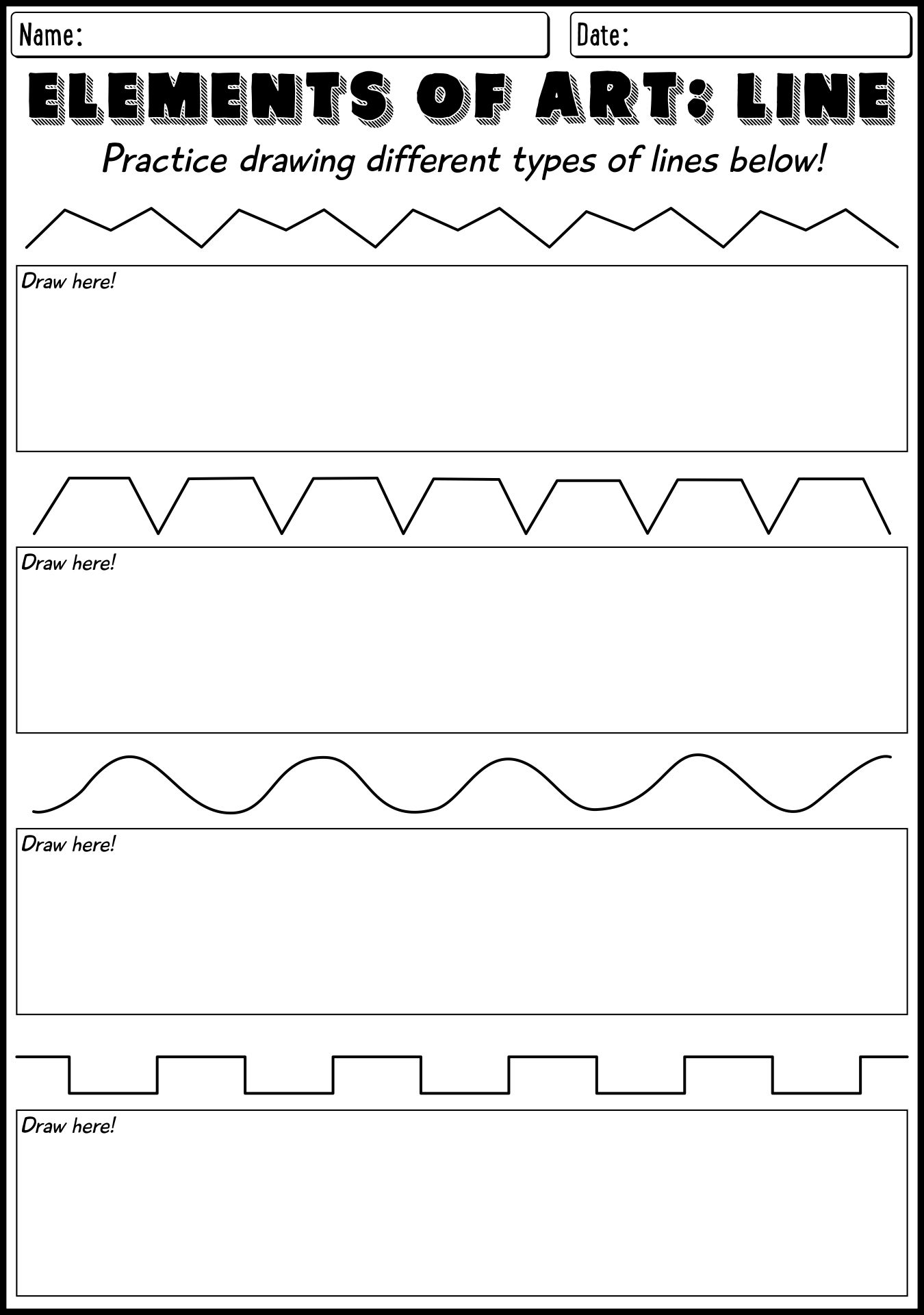 implied lines worksheet