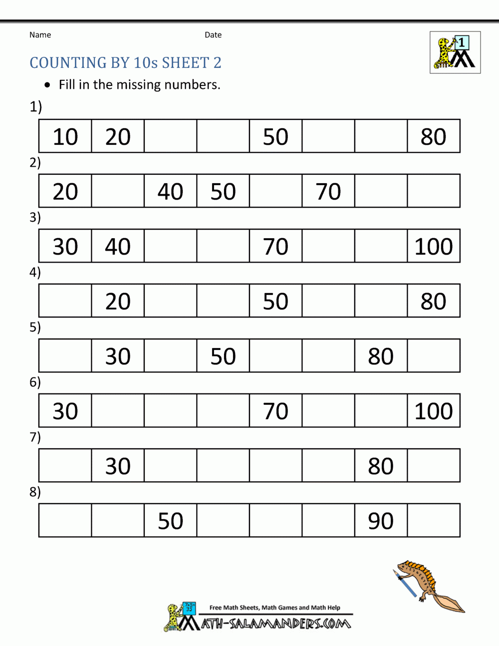 1st Grade Math Worksheets Counting By 1s And 10s 1st Grade Math Worksheets Counting By 1s And 10s