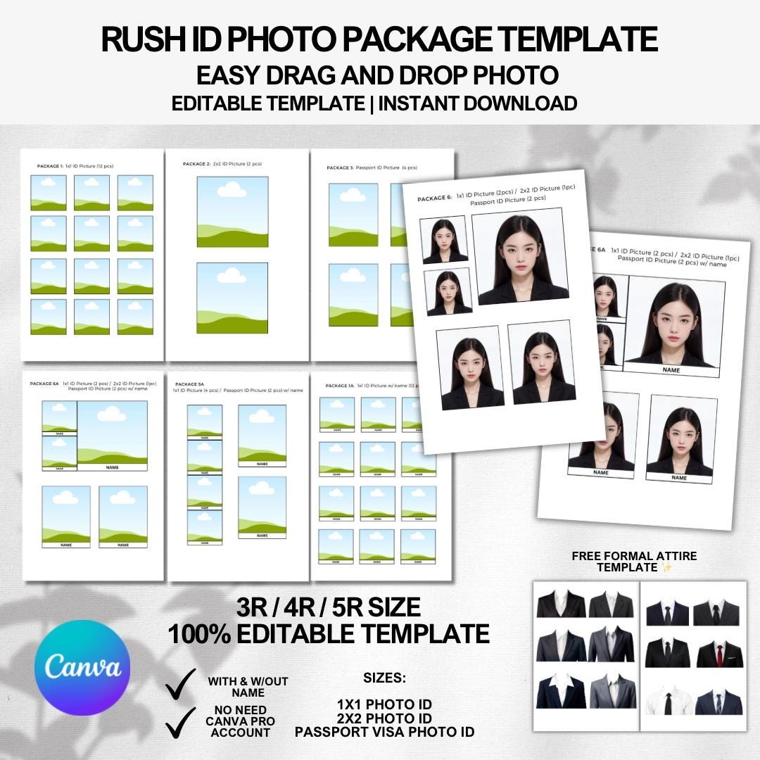 1x1 2x2 Photo Template Etsy
