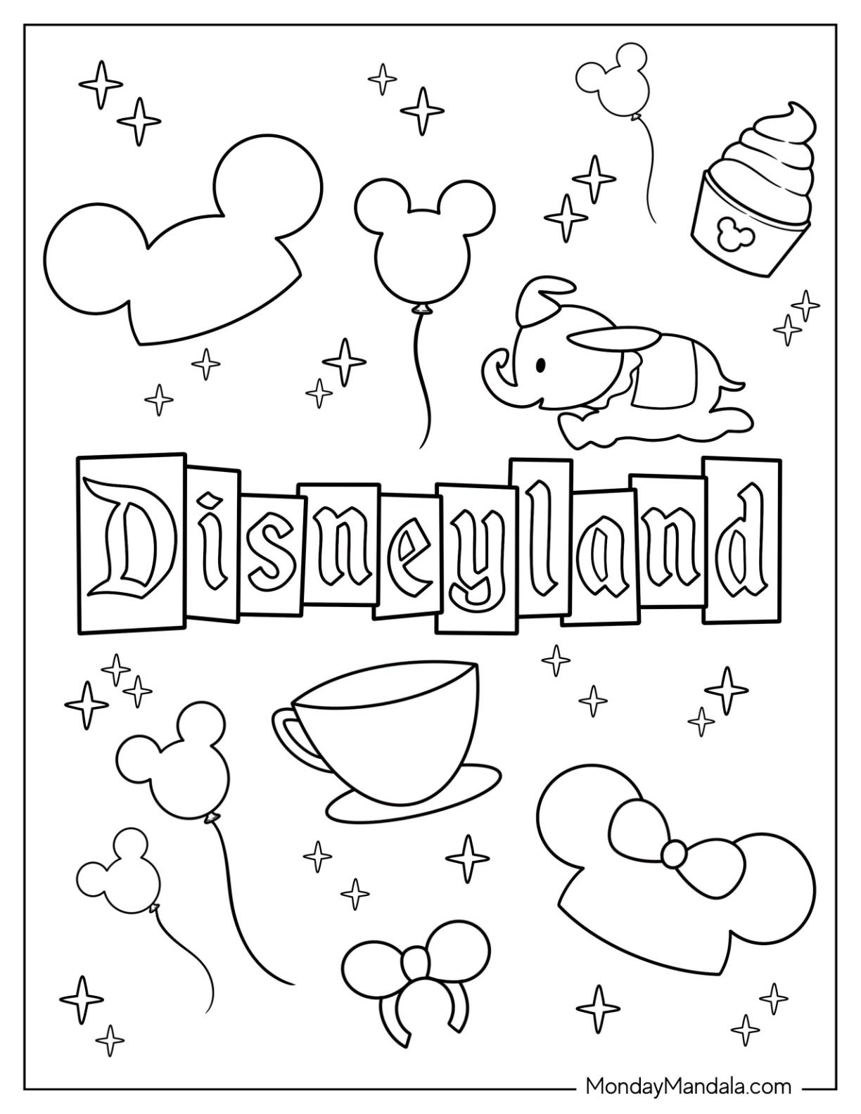 20 Disneyland Coloring Pages Free PDF Printables 