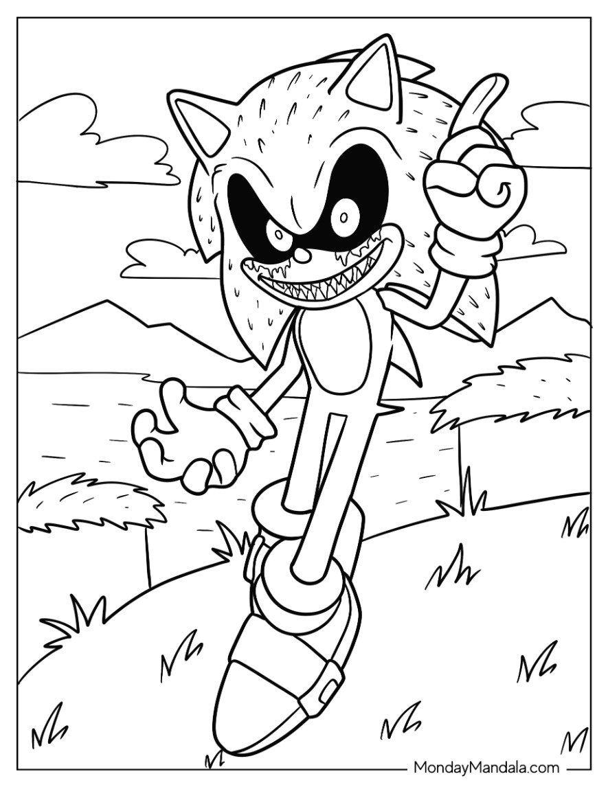 20 Sonic Exe Coloring Pages Free PDF Printables