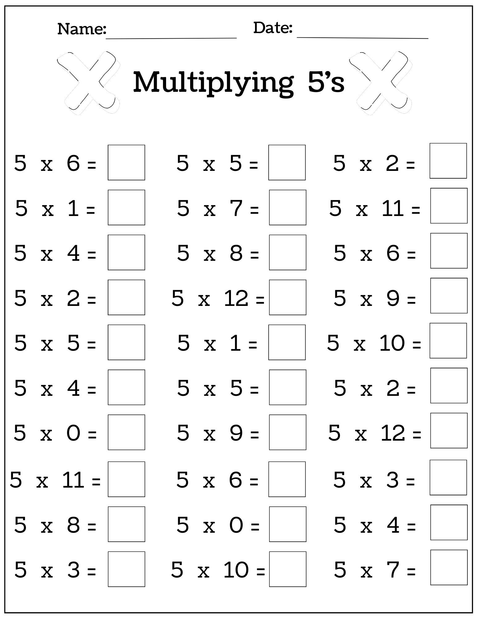 24 Printable Multiplication Worksheets Fill In The Blanks Single Digit Multiplication numbers 1 12 Etsy New Zealand