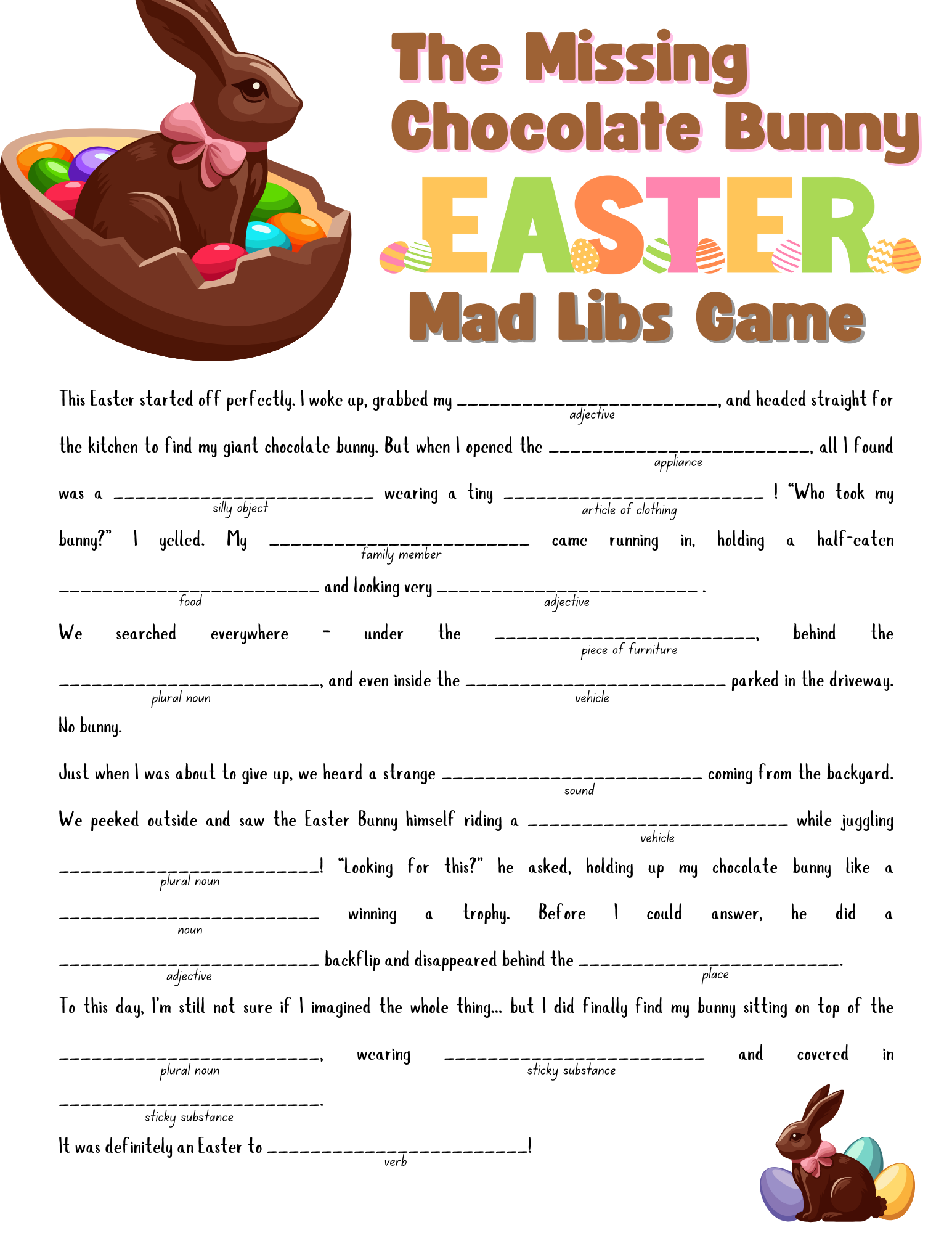 mad libs printable