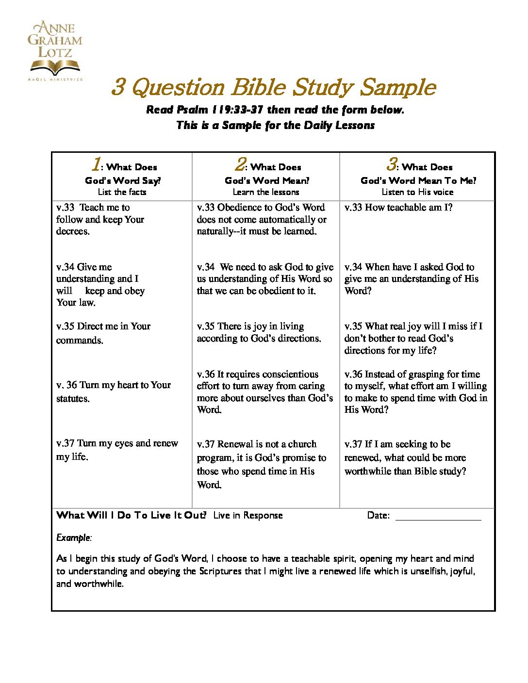 3 Question Bible Study Worksheet Sample Anne Graham Lotz Angel Ministries 3 Question Bible Study Worksheet Sample Anne Graham Lotz Angel Ministries